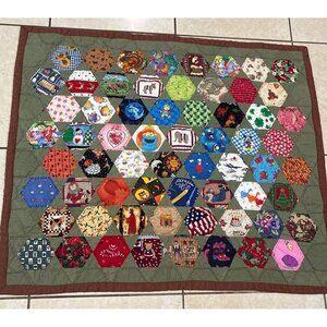 handmade quilt for a toddler to learn I Spy with in reds and pink 36x42